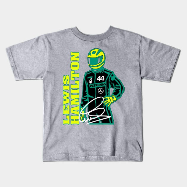 #44 Lewis Driver Fan Kids T-Shirt by Lifeline/BoneheadZ Apparel